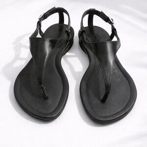 Cole Haan Air Thong Sandals Buckle Strap Black Leather 8B